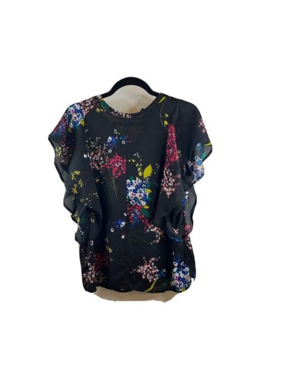 Worthington Black Blouse w/floral design Size Medium